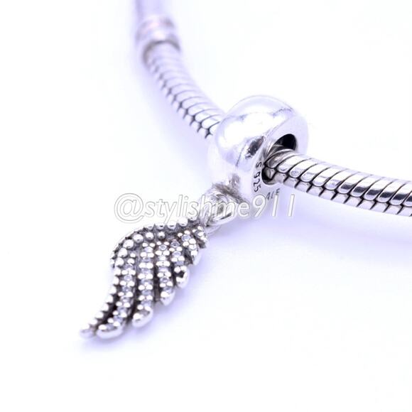 Authentic PANDORA Majestic Feathers Dangle Charm - Picture 2 of 8